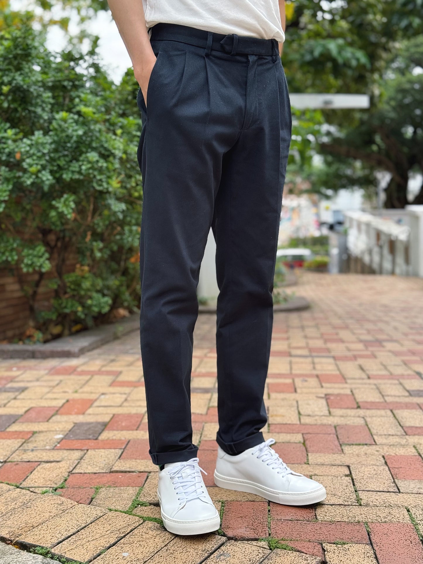 GBS BOCCACCIO Cotton Blend Trousers A5721 Navy