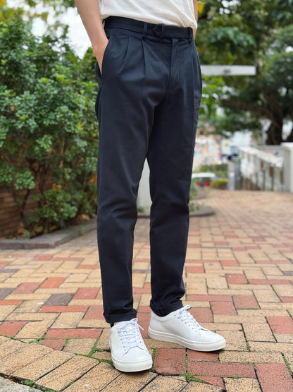GBS BOCCACCIO Cotton Blend Trousers A5721 Navy