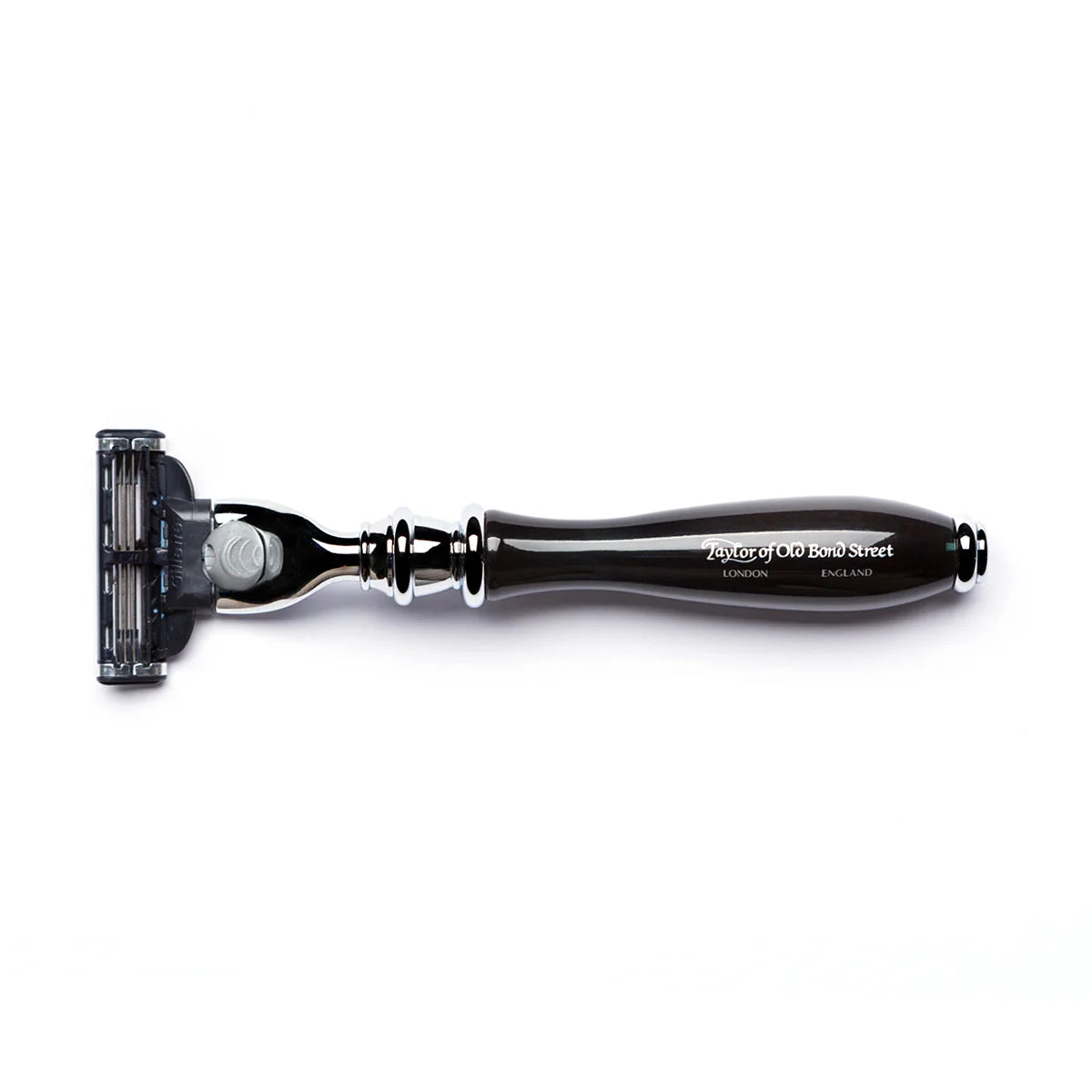 TYR Black Victorian Handle Mach3 Razors: Triple Blade