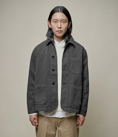 MERZB JKT05 Organic Cotton Twill Worker Jacket Charcoal