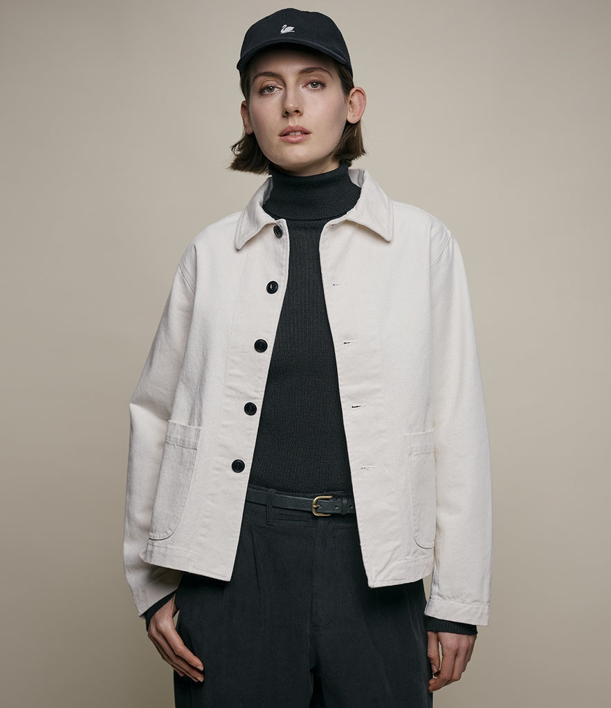 MERZB JKT08 Organic Cotton Twill Cropped Fit Jacket Nature