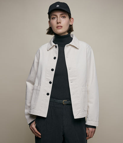 MERZB JKT08 Organic Cotton Twill Cropped Fit Jacket Nature