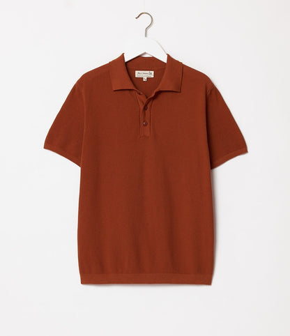 MZB KPLP02 Knitted Polo, Organic Cotton Relaxed Fit Caramel