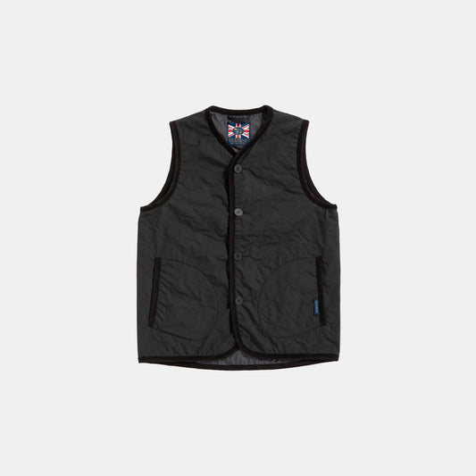 LVH Unwadded Lightweight Dry Waxed Cotton Gilet Black