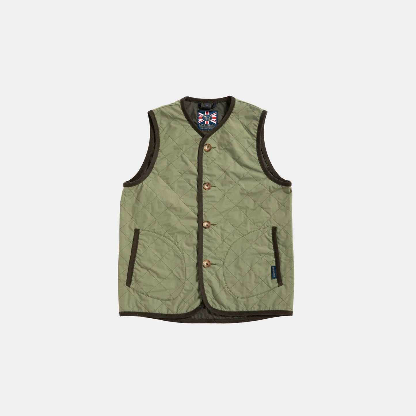 LVH Unwadded Lightweight Dry Waxed Cotton Gilet Army