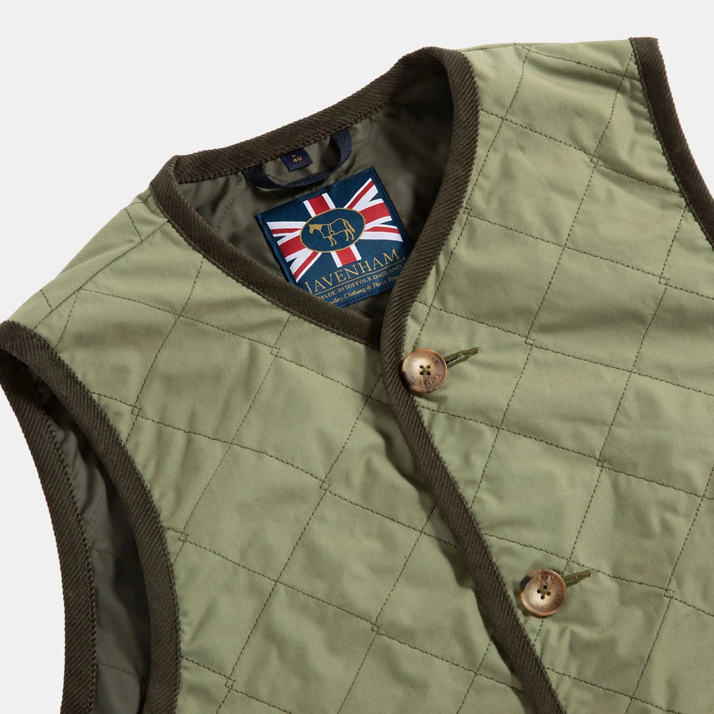 LVH Unwadded Lightweight Dry Waxed Cotton Gilet Army