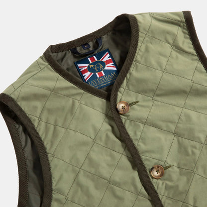 LVH Unwadded Lightweight Dry Waxed Cotton Gilet Army
