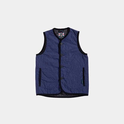 LVH Unwadded Lightweight Dry Waxed Cotton Gilet Dark Navy