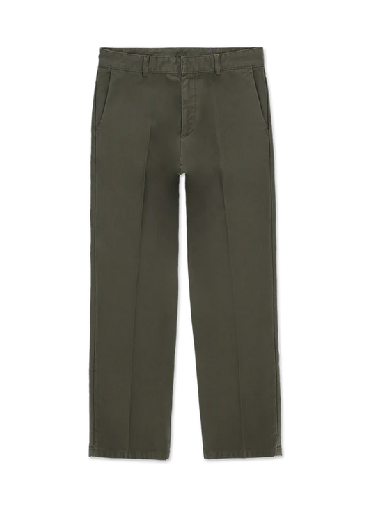 FTA Maine Reversed Cotton Canvas Trousers Green