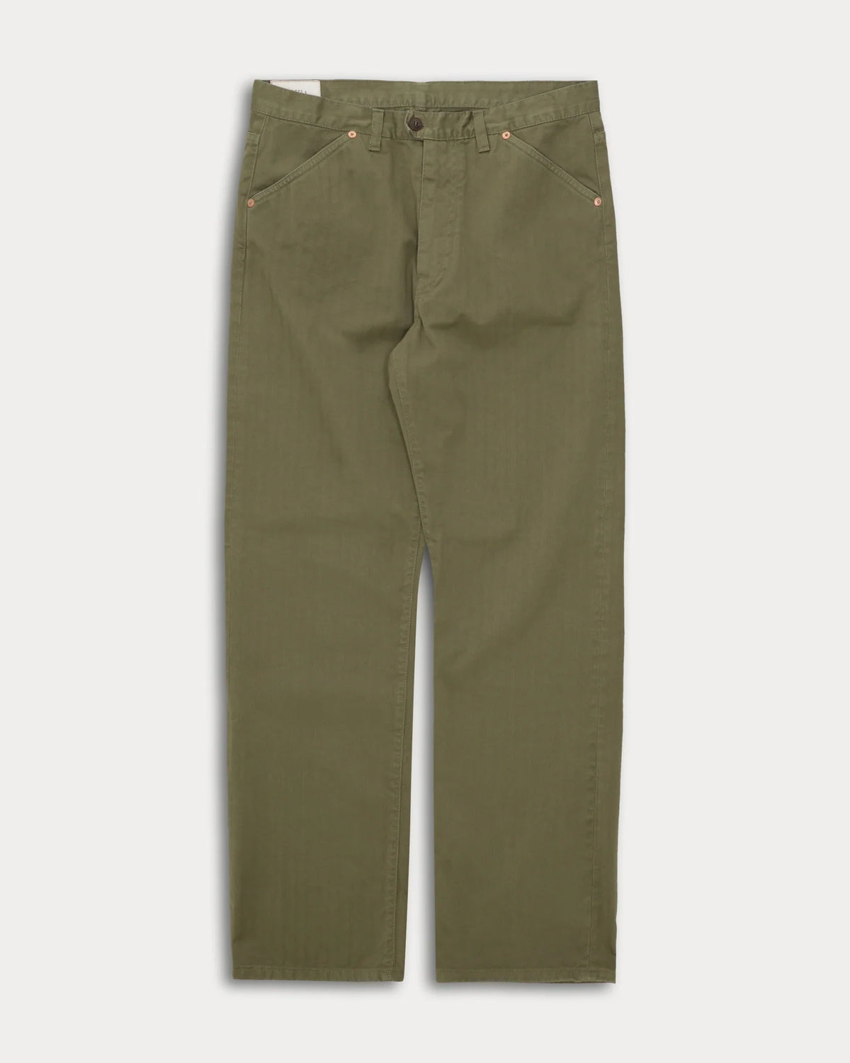 Fortela MCQUEEN Cotton Herringbone Trousers Sage