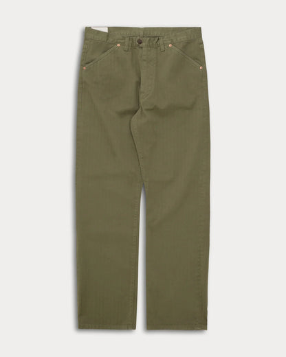 Fortela MCQUEEN Cotton Herringbone Trousers Sage