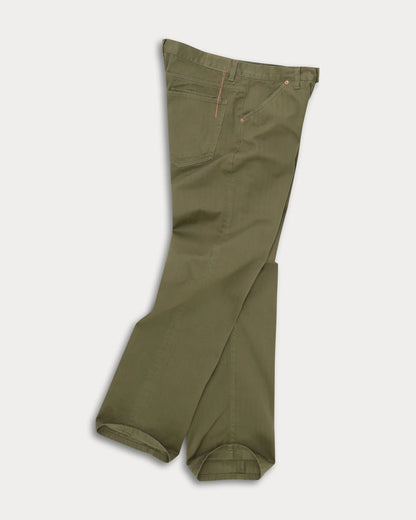 Fortela MCQUEEN Cotton Herringbone Trousers Sage