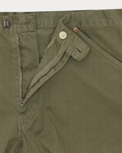 Fortela MCQUEEN Cotton Herringbone Trousers Sage