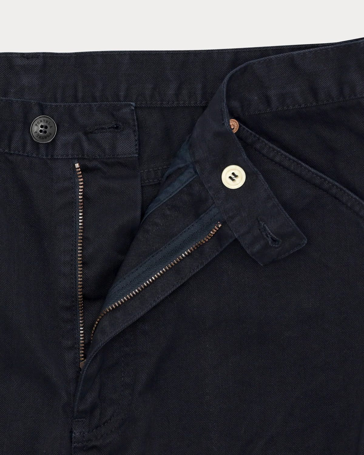 Fortela MCQUEEN Cotton Herringbone Trousers Deep Blue