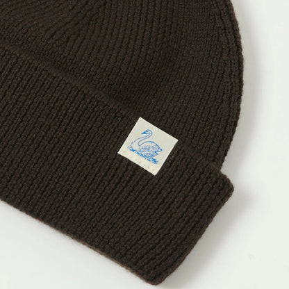 MERZB MWBN05 Sturdy Merino Wool Ribbed Beanie Coffee