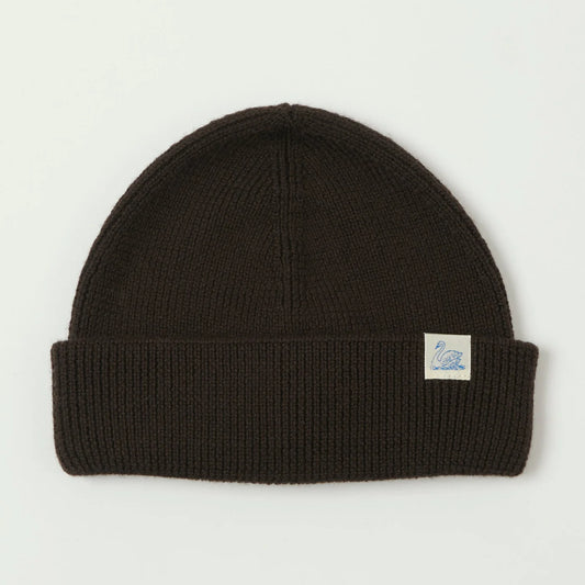 MERZB MWBN05 Sturdy Merino Wool Ribbed Beanie Coffee