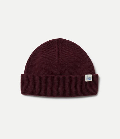 MERZB MWBN05 Sturdy Merino Wool Ribbed Beanie Burgundy