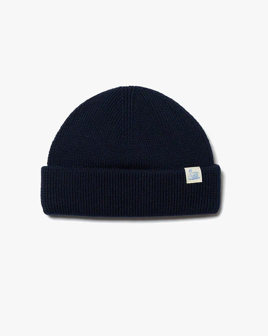 MERZB MWBN05 Sturdy Merino Wool Ribbed Beanie Dark navy