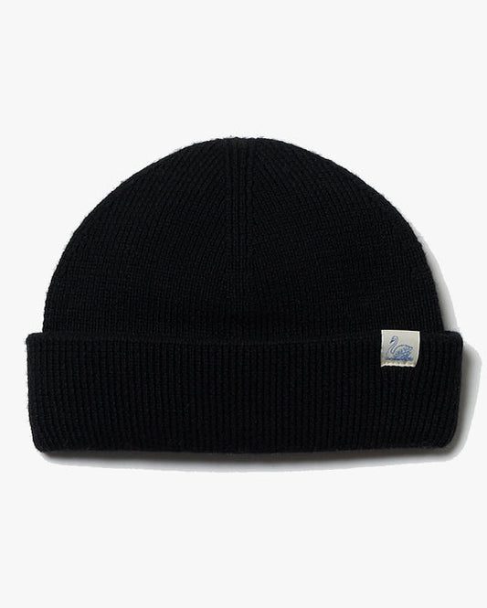 MERZB MWBN05 Sturdy Merino Wool Ribbed Beanie Black