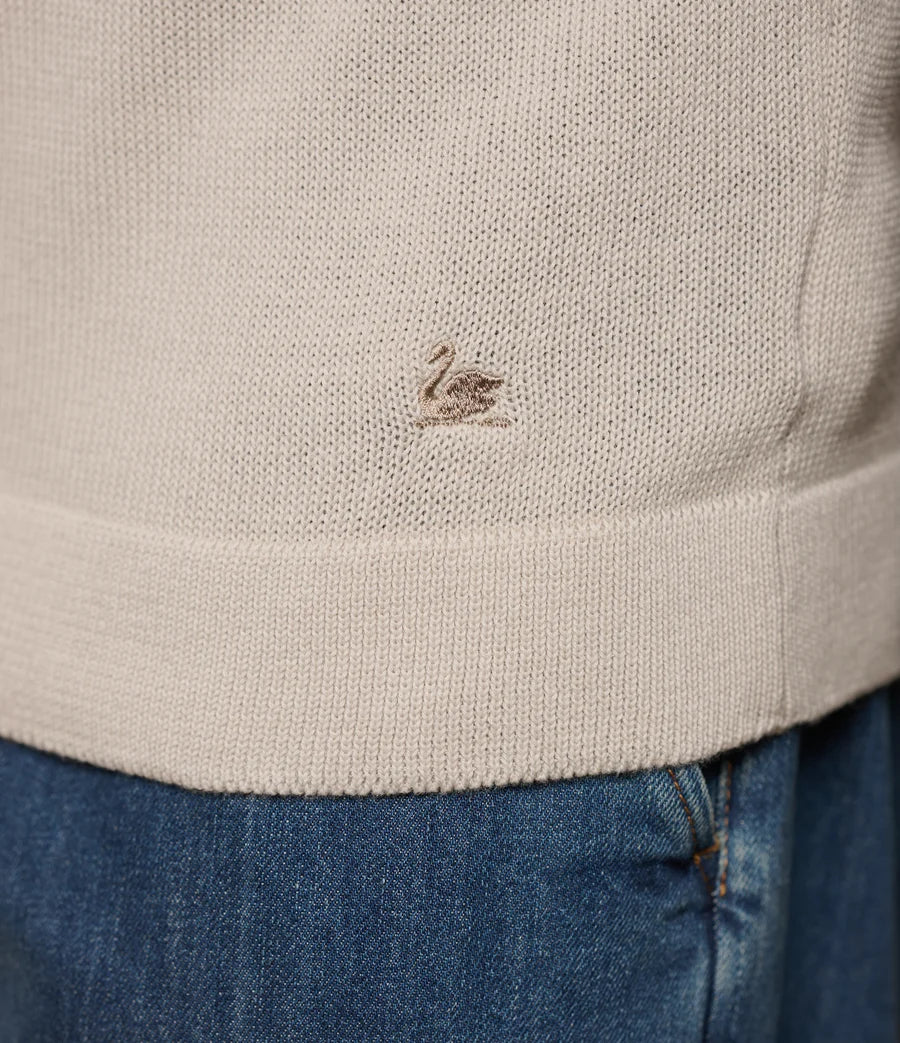 MERZB KINT POLO 02 Knitted Polo,Organic Cotton Relaxed Fit Sand