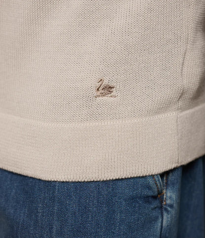 MERZB KINT POLO 02 Knitted Polo,Organic Cotton Relaxed Fit Sand