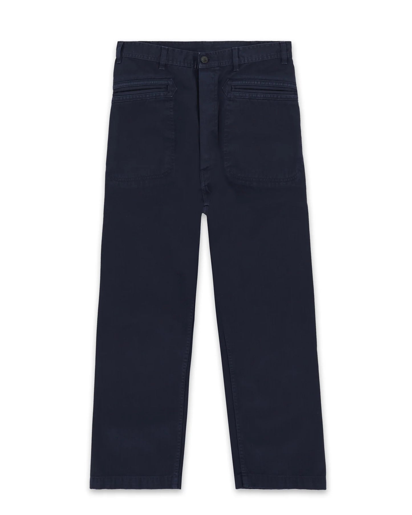 FTA NEMO Herringbone Cotton Trousers Navy