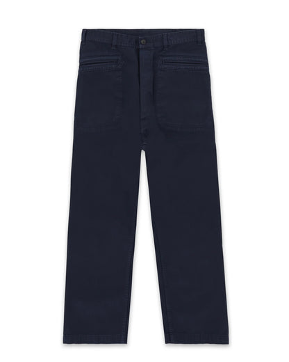 FTA NEMO Herringbone Cotton Trousers Navy