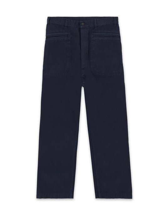 FTA NEMO Herringbone Cotton Trousers Navy