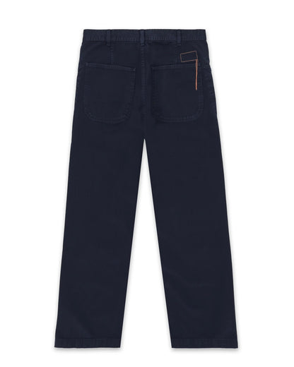 FTA NEMO Herringbone Cotton Trousers Navy