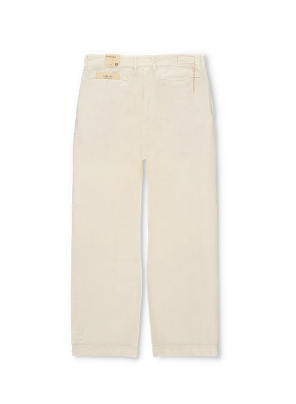 FTA NEW YORK Pleated Heavyweight Cotton Gabardine Off White