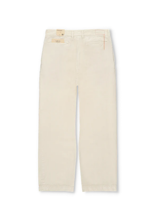 FTA NEW YORK Pleated Heavyweight Cotton Gabardine Off White