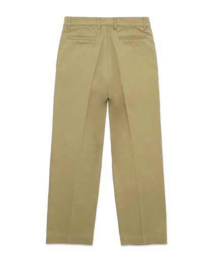 FTA NEW YORK Pleated Heavyweight Cotton Gabardine Beige
