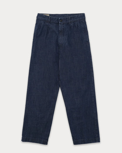 Fortela NEWYORK Pleated Denim Pants Indigo Rinse