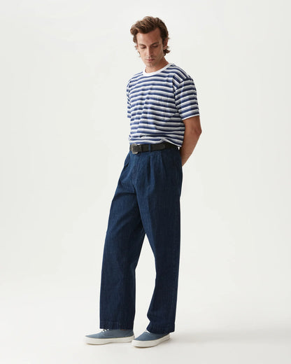 Fortela NEWYORK Pleated Denim Pants Indigo Rinse