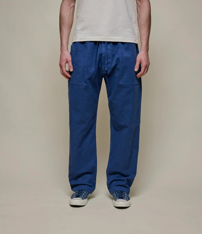 MERZB Worker's Cotton Twill Drawstring Pants Ink Blue