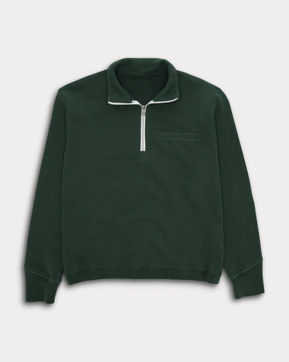 Fortela PRINCETON Fleece-Lined Jersey Zip Sweatshirt Bottle Green