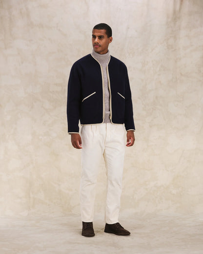 FTA SHERPA Wool Zipped Jacket Navy
