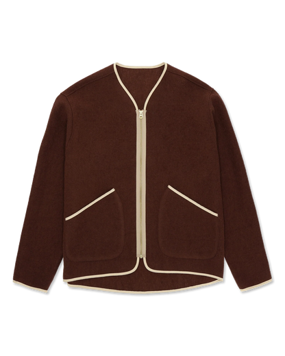 FTA SHERPA Wool Zipped Jacket Burgundy