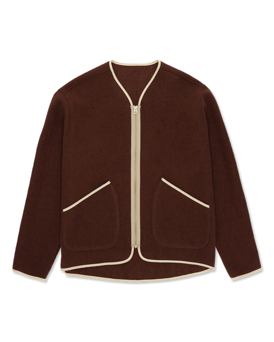 FTA SHERPA Wool Zipped Jacket Burgundy