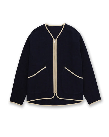 FTA SHERPA Wool Zipped Jacket Navy