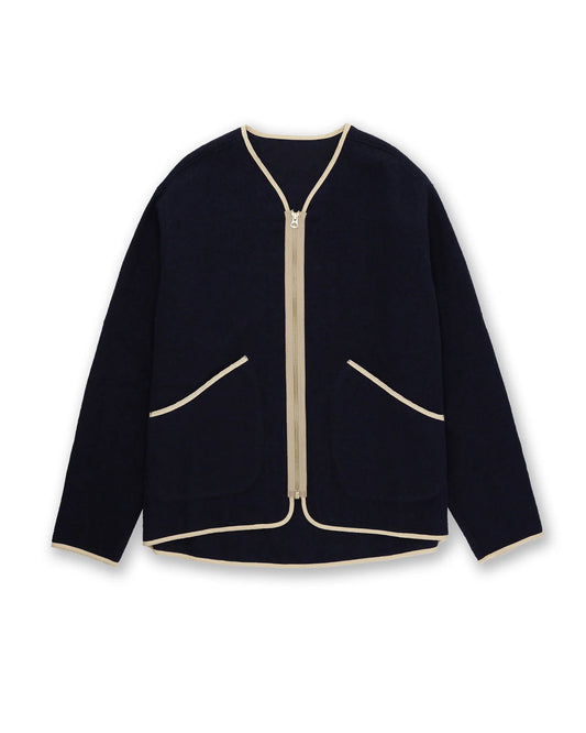 FTA SHERPA Wool Zipped Jacket Navy