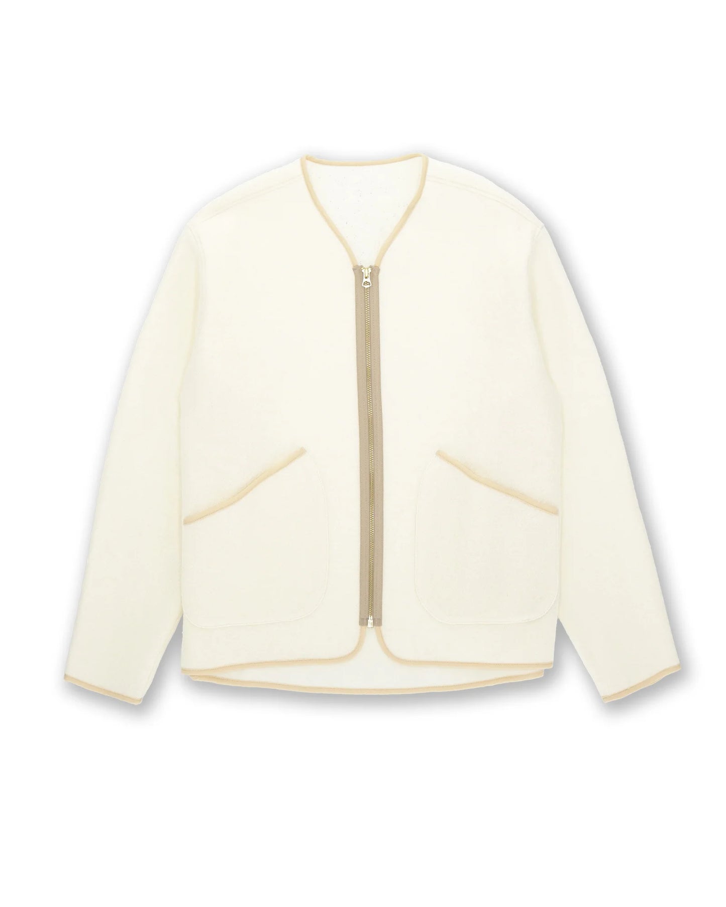 FTA SHERPA Wool Zipped Jacket White
