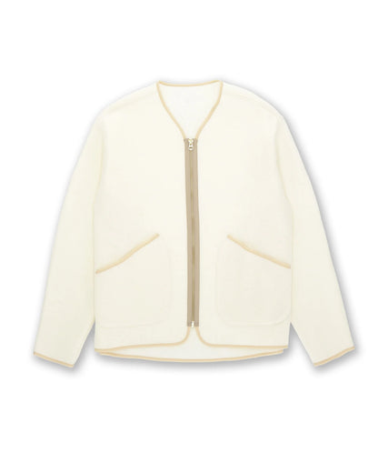 FTA SHERPA Wool Zipped Jacket White