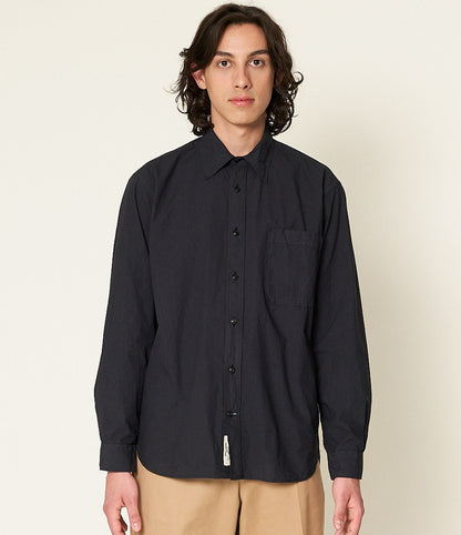 MZB UNISEX SHIRT01 Woven Cotton Relaxed Fit Shirt Charcoal