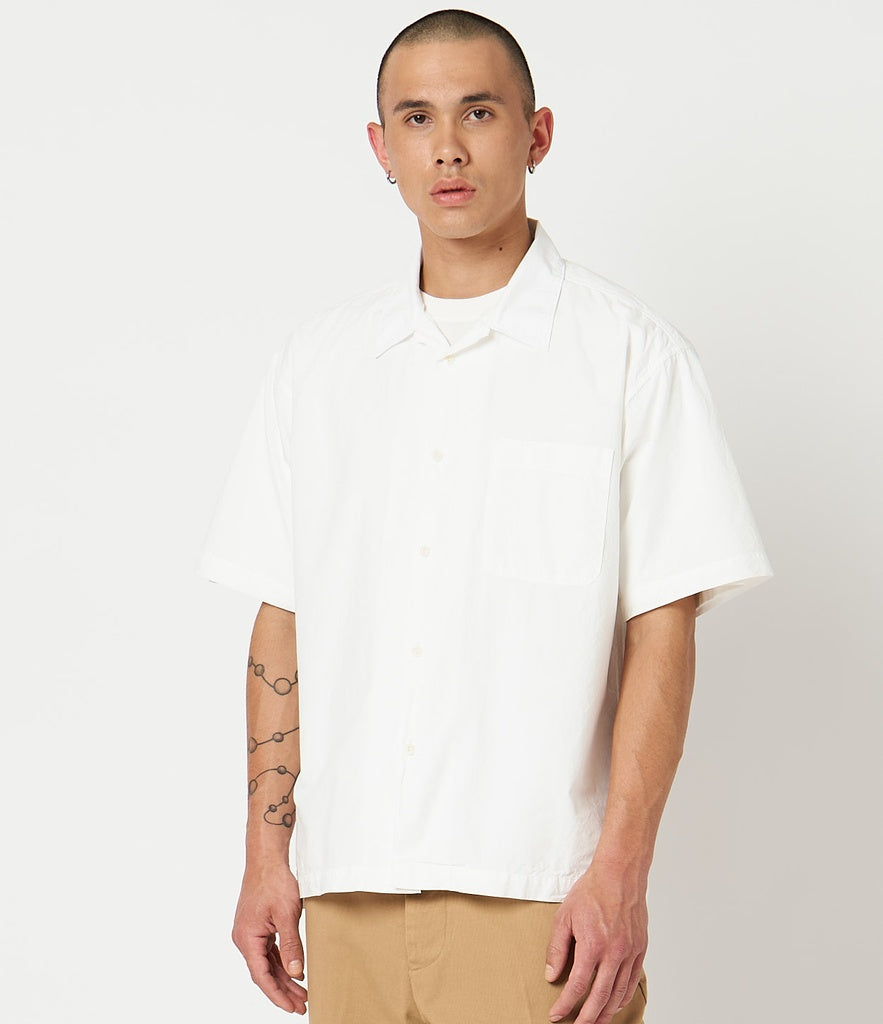 MZB UNISEX SHIRT03 Cotton Poplin Relaxed Fit Shirt White