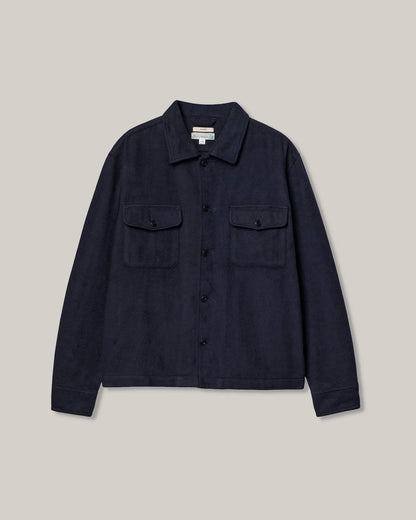 MERZB SHIRT06BL Organic Cotton Blanket Loose Fit Shirt 9,7oz Night Blue