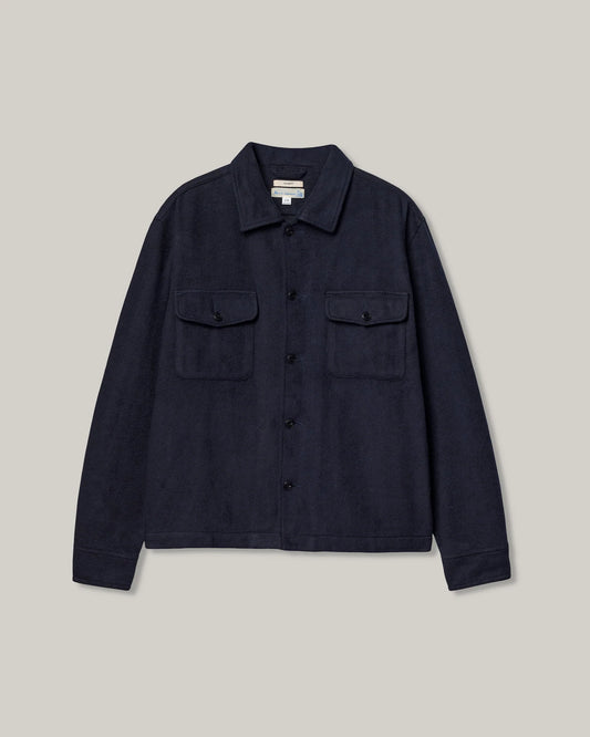 MERZB SHIRT06BL Organic Cotton Blanket Loose Fit Shirt 9,7oz Night Blue
