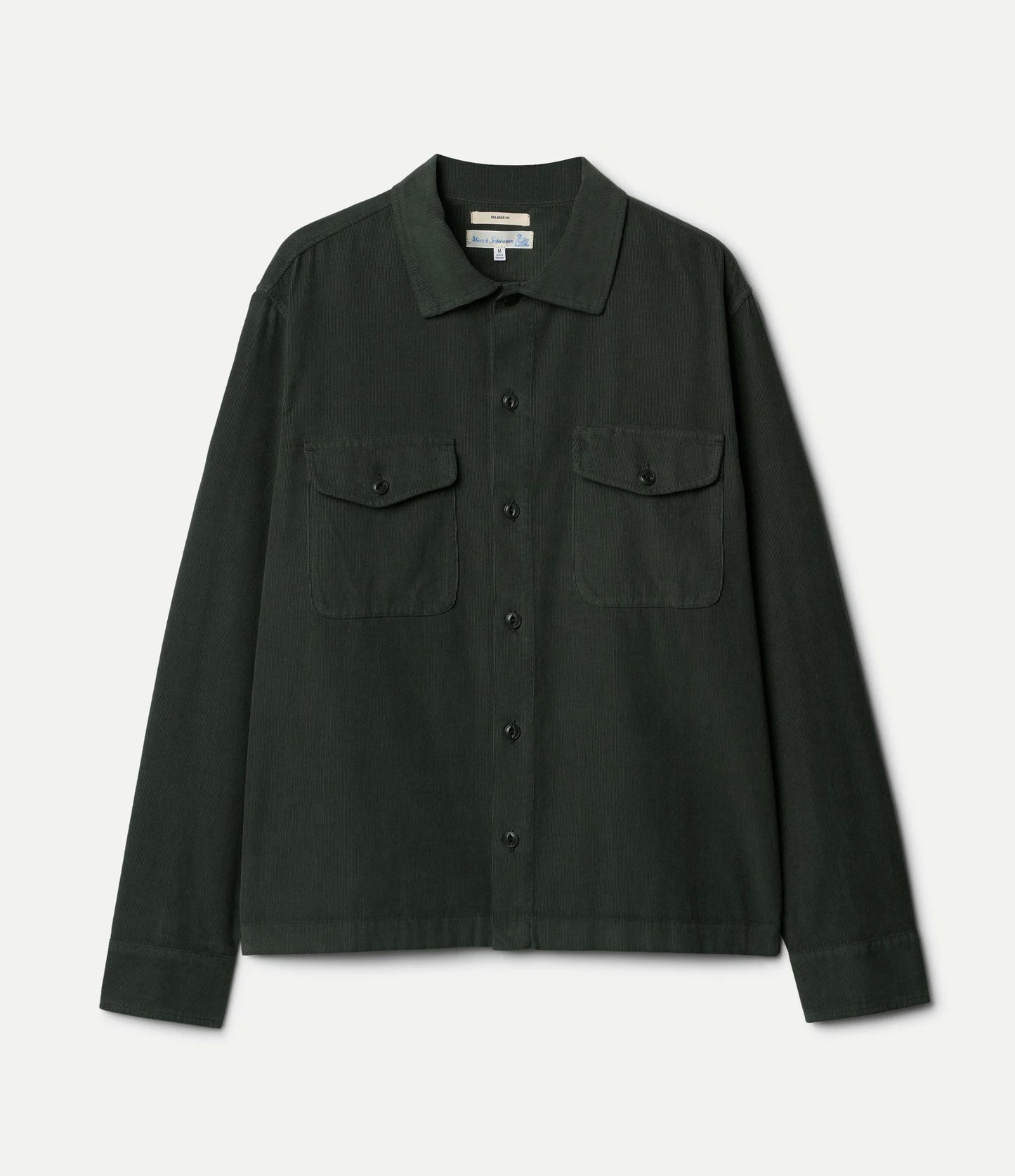 MERZB SHIRT06LC Organic Cotton Corduroy Relax Fit Shirt 5,3oz Forest