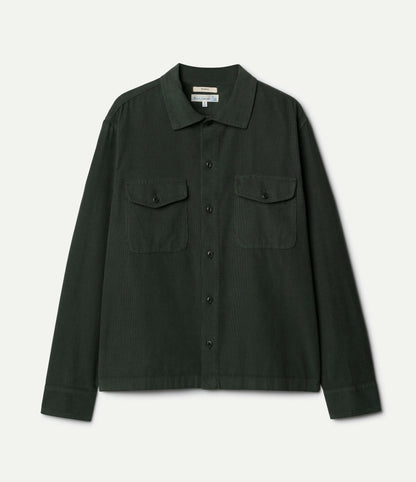 MERZB SHIRT06LC Organic Cotton Corduroy Relax Fit Shirt 5,3oz Forest