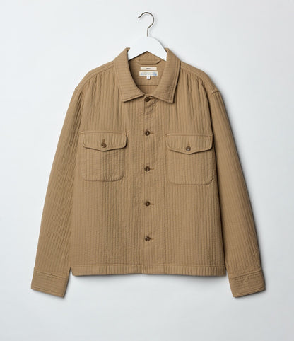 MERZB SHIRT06PAD Padded Cotton Relax Overshirt Dusted Khaki
